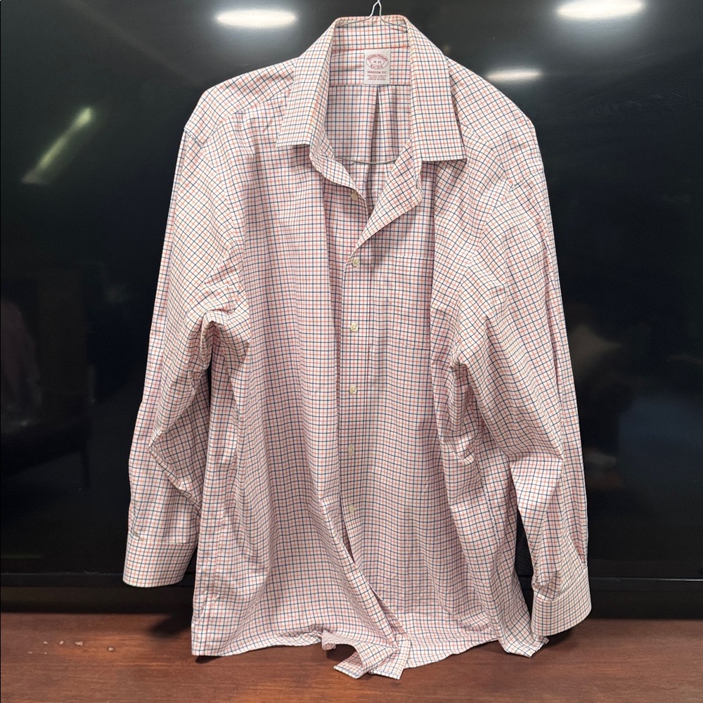 Brooks Brothers Blue and Orange Plaid Shirt